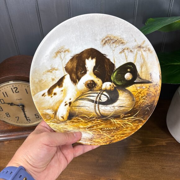 Vintage Edwin M. Knowles Field Puppies Collector Plate Springer Spaniel Dog - Picture 3 of 11